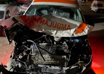 Autospeciala SAJ Ialomița a fost grav avariată. FOTO IPJ Ialomița