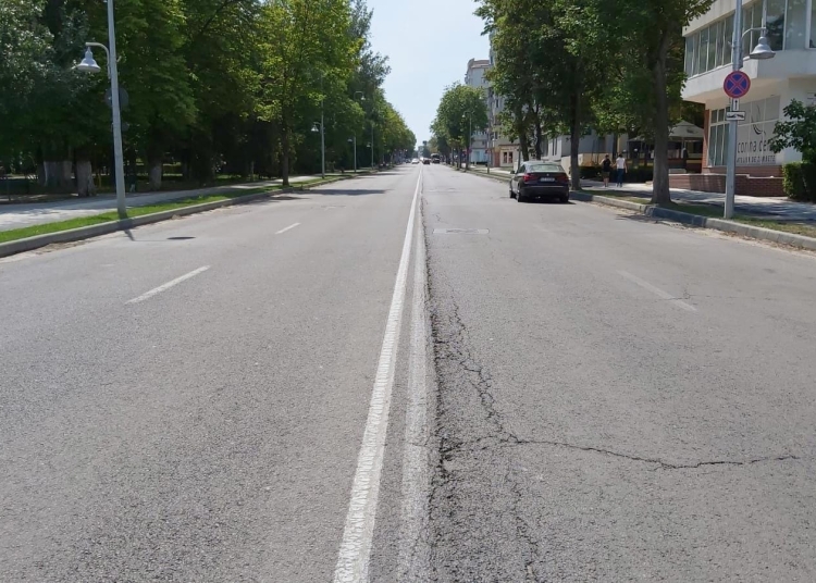 Lucrări pe bulevardul Tomis