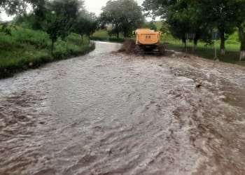 Ploile abundente au inundat șosele și locuințe. FOTO ISU Delta Tulcea