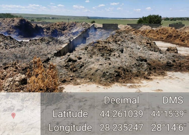 Ferma unde s-a dat foc la dejecții a fost amendată. FOTO Garda Naționala de Mediu - Comisariatul Constanța