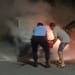 Jandarmii au intervenit pentru a stinge incendiul. FOTO Unitatea Specială 72 Jandarmi Cernavodă