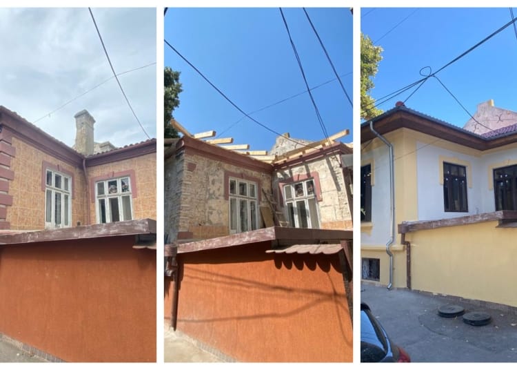 Imobilul înainte și după reabilitare - Foto: RAEDPP Constanța