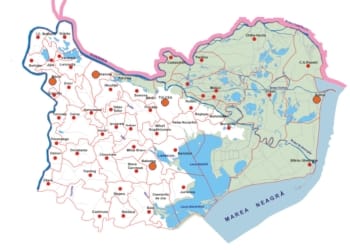 Harta județului Tulcea