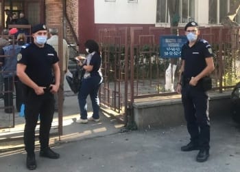 Jandarmii au asigurat paza secțiilor de votare. FOTO IJJ Constanța