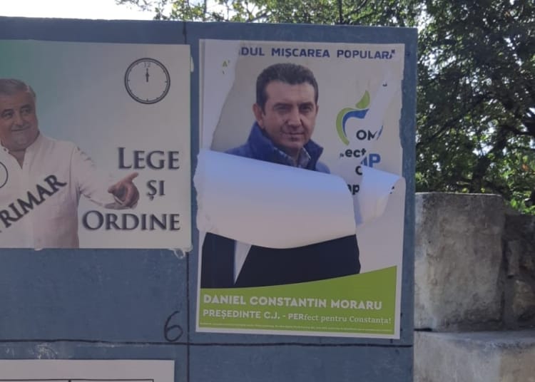 Afișe electorale vandalizate - Foto: PMP Constanța