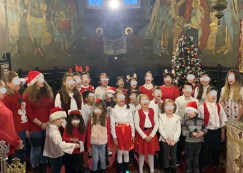 Copiii din Murfatlar, repetiții pentru concertul de colinde. FOTO Preotul Alexandru Gabriel Lupașcu