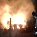 Incendiul a mistuit biserica de lemn. FOTO ISU Suceava