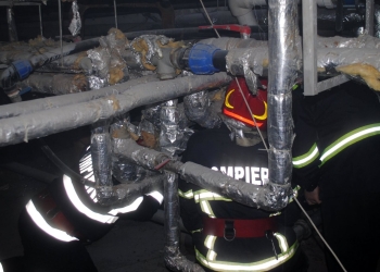 Pompierii au intervenit la subsolul spitalului. FOTO ISU Călărași