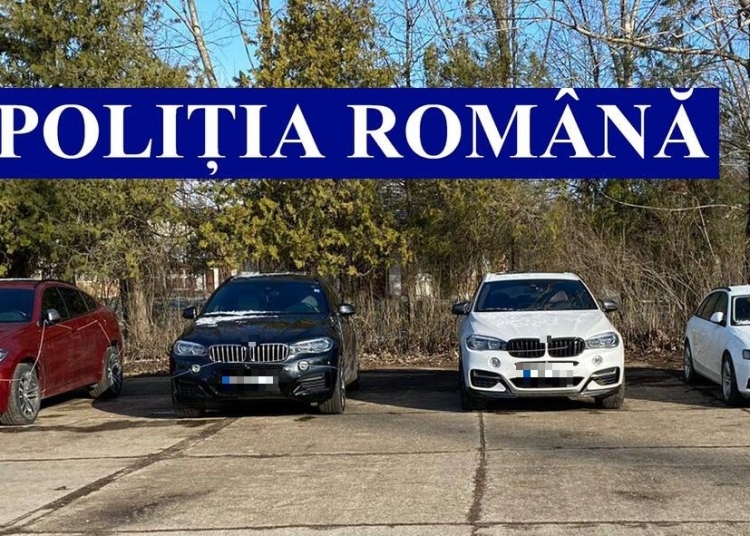 Mașini reținute în urma perchezițiilor. FOTO Poliția Română