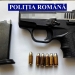 Pistol cu glonț găsit în urma perchezițiilor. FOTO IPJ Ialomița