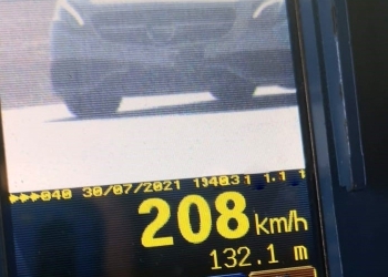 Viteza înrgistrată de aparatul radar. FOTO Poliția Română