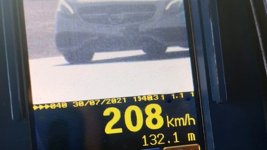 Viteza înrgistrată de aparatul radar. FOTO Poliția Română