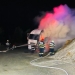 Pompierii au intervenit pentru a stinge incendiul izbucnit la autocamion. FOTO ISU Ialomița