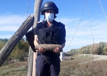 Proiectul a fost ridicat de către pirotehnistul ISU. FOTO ISU Delta Tulcea