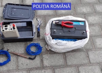 Dispozitiv ilegal pentru electrocutat peștii. FOTO IPJ Ialomița