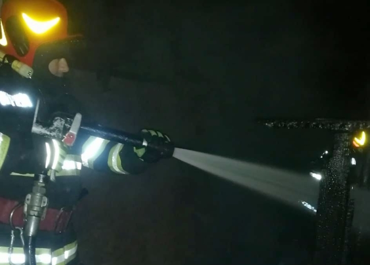Pompierii au reușit să stingă incendiul. FOTO ISU Delta Tulcea