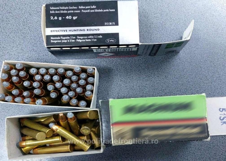 Muniție deținută ilegal. FOTO Poliția de Frontieră