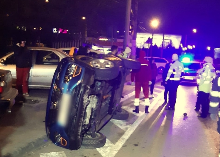 Mașinile implicate în accident. FOTO ISU Dobrogea