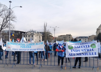 Protest Alum la București. FOTO Sindicatul Alum Tulcea