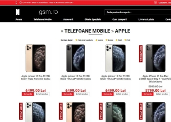 Site-ul fantomă al firmei care se ocupa cu vânzarea telefoanelor. FOTO ANAF