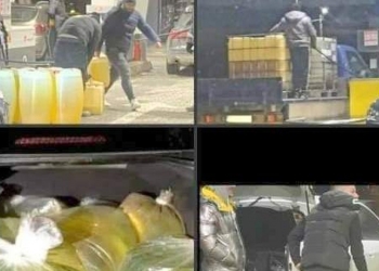 Combustibil în recipiente de plastic. FOTO facebook