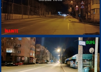 Iluminat public în municipiul Tulcea. FOTO Primăria Tulcea