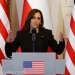U.S. Vice President Kamala Harris speaks during a news conference with Polish President Andrzej Duda, amid Russia's invasion of Ukraine, at Belvedere Palace in Warsaw, Poland March 10, 2022. REUTERS/Kacper Pempel