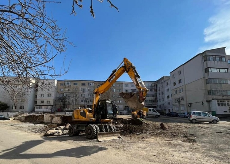 Au demarat lucrările la parcarea de pe strada Meduzei. FOTO Primăria Tulcea