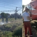 Copilul electrocutat a fost preluat de elicopterul SMURD. FOTO ISU Ialomița
