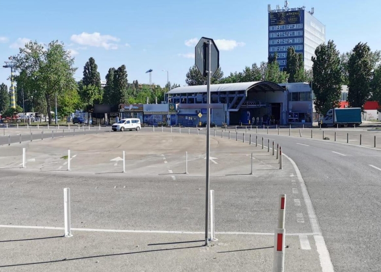 Sens giratoriu la intrarea în stațiunea Mamaia. FOTO Primăria Constanța