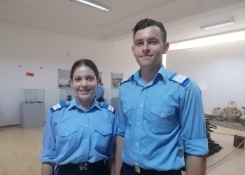 Elev plutonier Maria Noja și elev plutonier major Daniel Popa