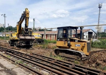Lucrări la calea ferată din Portul Constanța. FOTO CFR Infrastructură