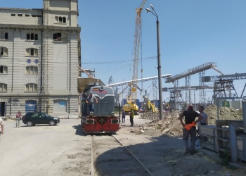 Lucrări la linia ferată cu ecartament larg din Portul Galați