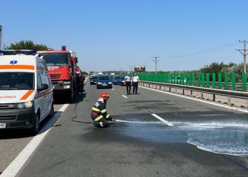 Pompierii au intervenit la accidentul de pe Autostradă. FOTO ISU Ialomița (arhivă)