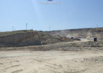 Controale în domeniul de exploatare și comercializare de agregate minerale naturale. FOTO Poliția Română
