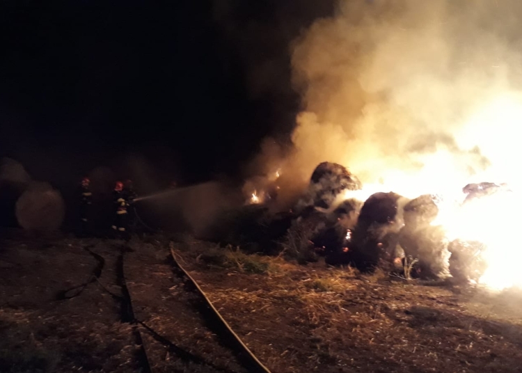 Incendiu la o fermă. FOTO ISU Delta Tulcea