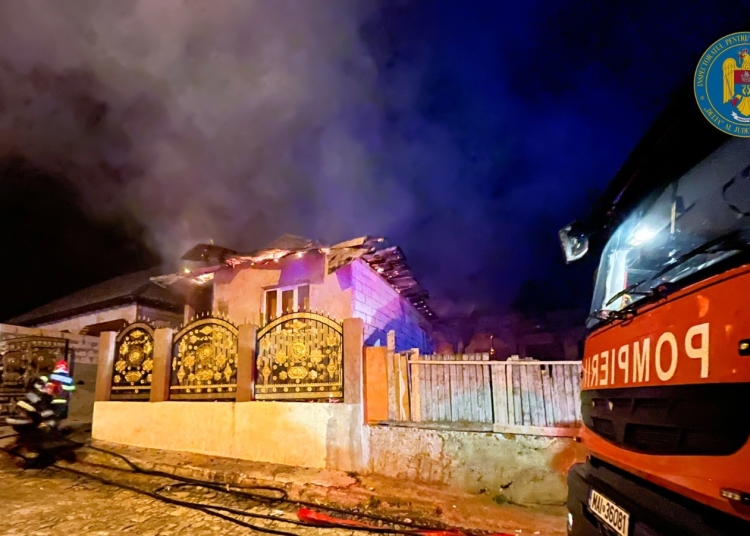 Incendiu locuințe în Babadag. FOTO ISU Delta Tulcea