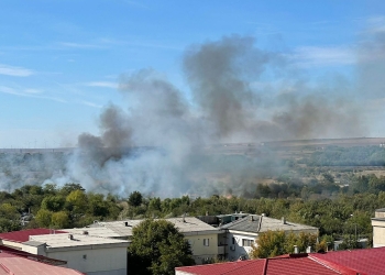 Incendiu de vegetație uscată în Medgidia. FOTO FP