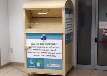 Containere pentru colectarea de haine și încălțăminte. FOTO DIAP Tulcea