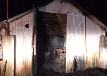 Incendiul a fost stins de către pompieri. FOTO ISU Brăila