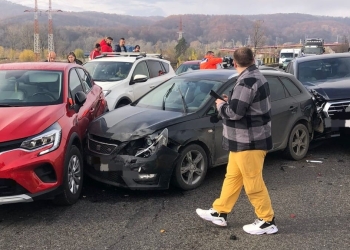 Accident în lanț pe DN1. FOTO ISU Prahova