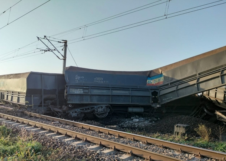 Tren de marfă deraiat. FOTO CFR Marfă