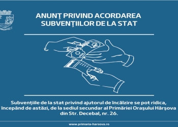 Primăria Hârșova acordă subvențiile de încălzire