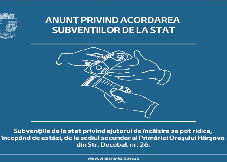 Primăria Hârșova acordă subvențiile de încălzire