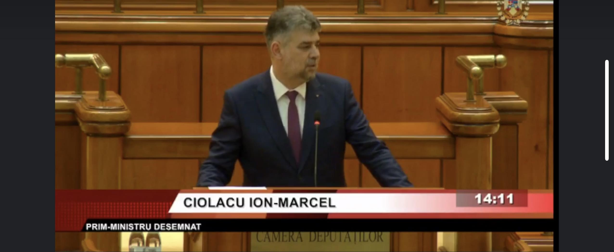 captură video: Facebook/ Parlamentul României - Camera DeputaȚilor