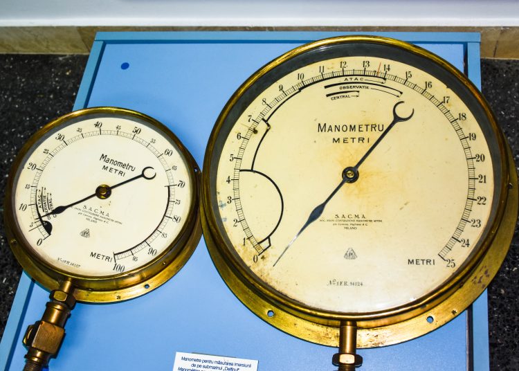 Manometrele care au funcționat la bordul submarinului „Delfinul”. FOTO Alexandra VASILE