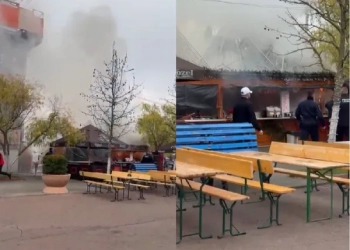 VIDEO. Incendiu la un târg de Crăciun din București