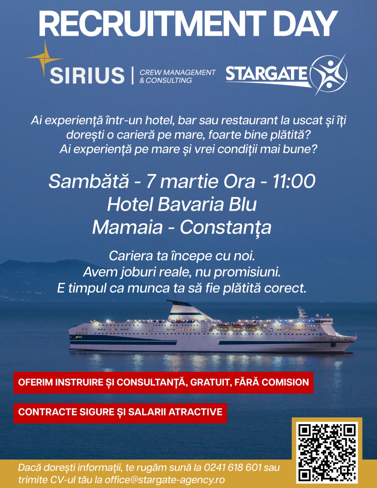 Stargate Crewing Agency organizează un eveniment de recrutare